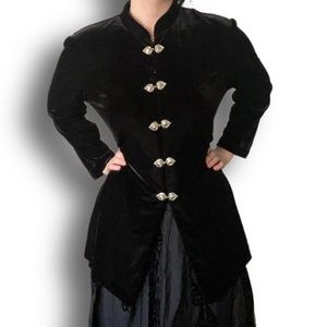 vintage velvet jacket with silver clasps